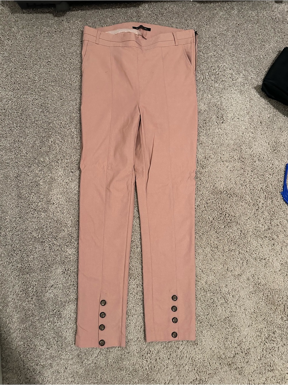 Blush Pink Slim Stretch Pants